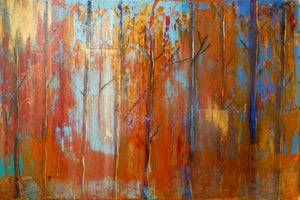 Autumn Walk in the Rain 24 x 36 inches
