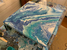 Load image into Gallery viewer, Ocean Colors Poured Painting 24 x 24 inches
