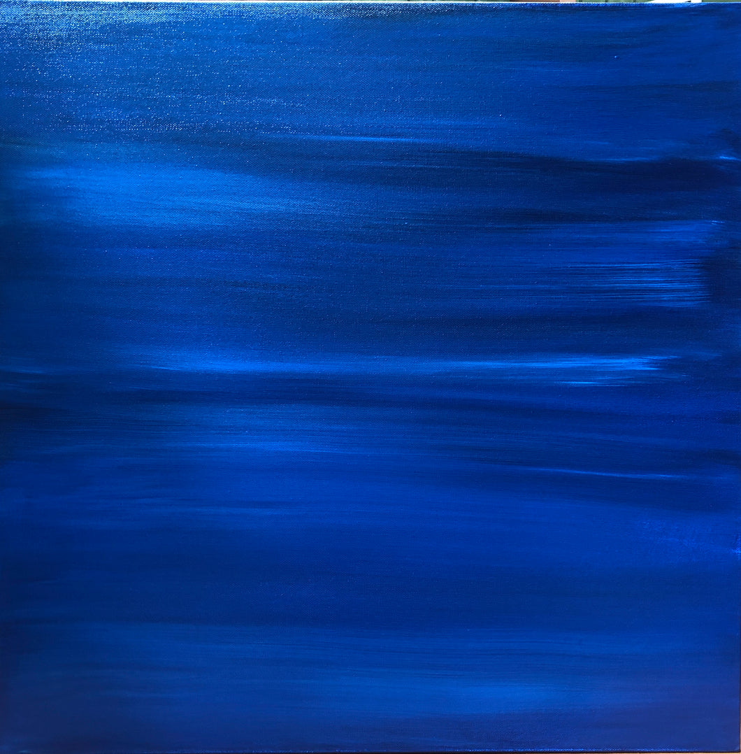 Dreaming in Blue: Gallery-wrapped painting, 24 inches square