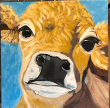 Load image into Gallery viewer, Baby Calf folk art
